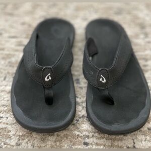 OluKai Ohana DEDE Black Flip Flop Sandals Size 5 Comfort Arch Support